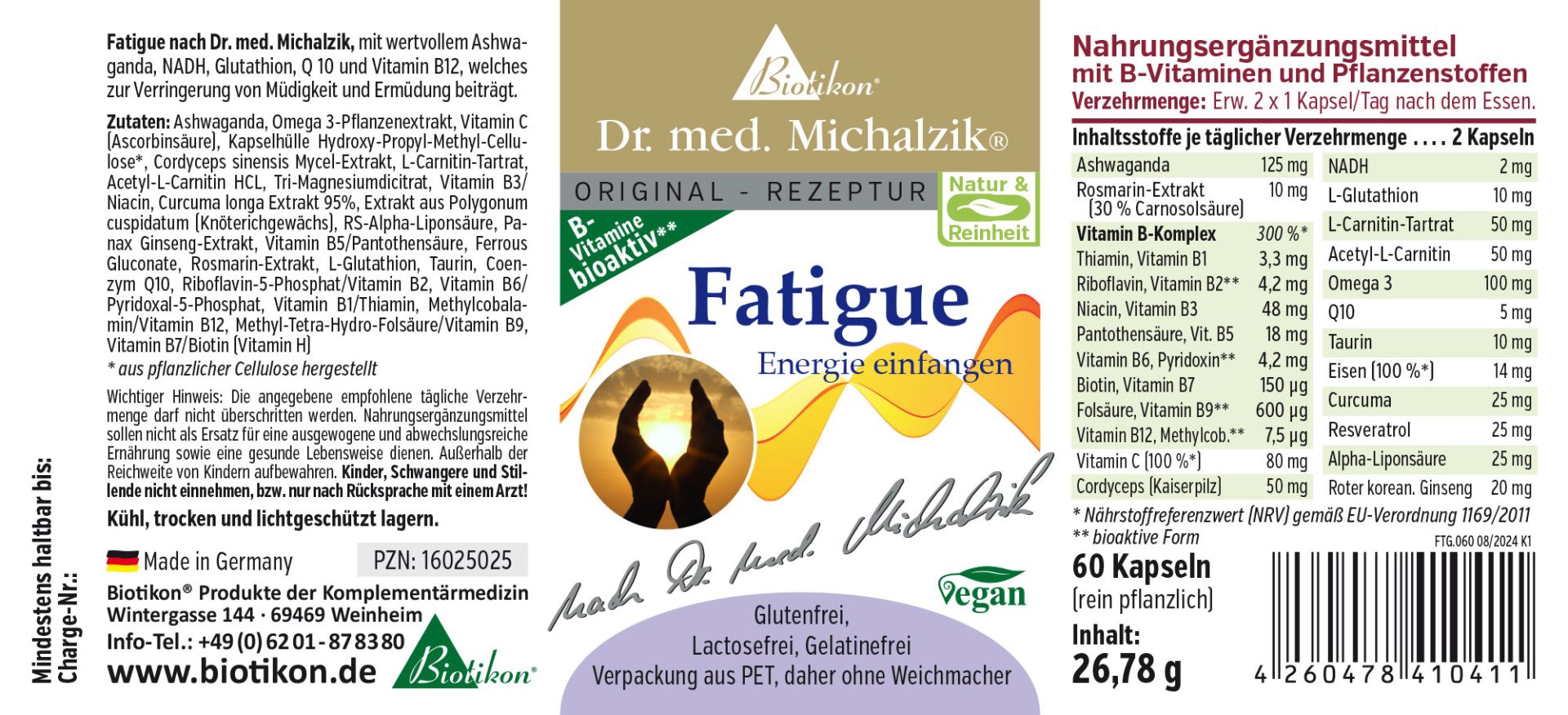 Fatigue Nach Dr Med Michalzik Kapseln Nahrungserg Nzungsmittel