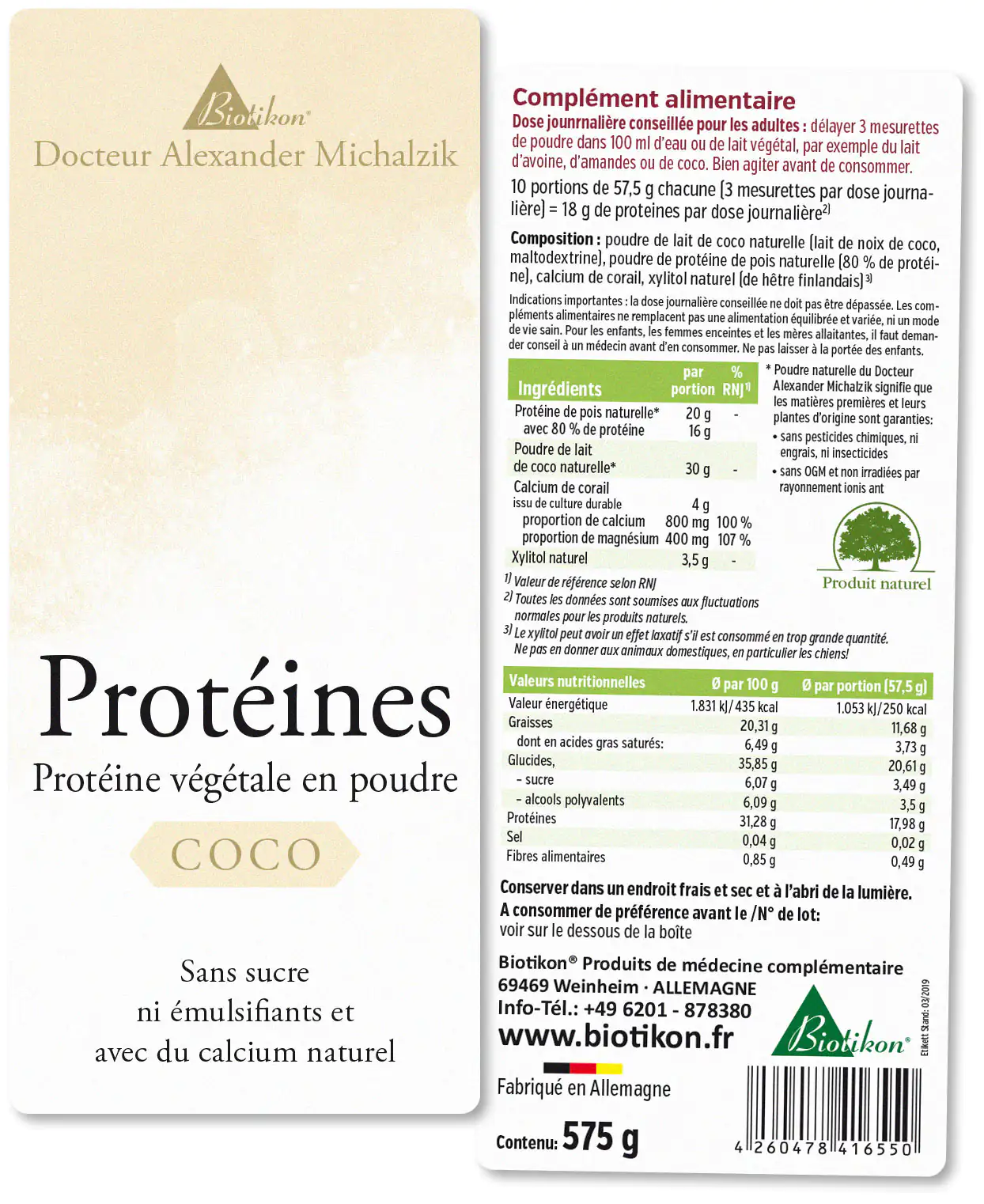 Protéines - en lot de 3, 2x Cacao + Coco