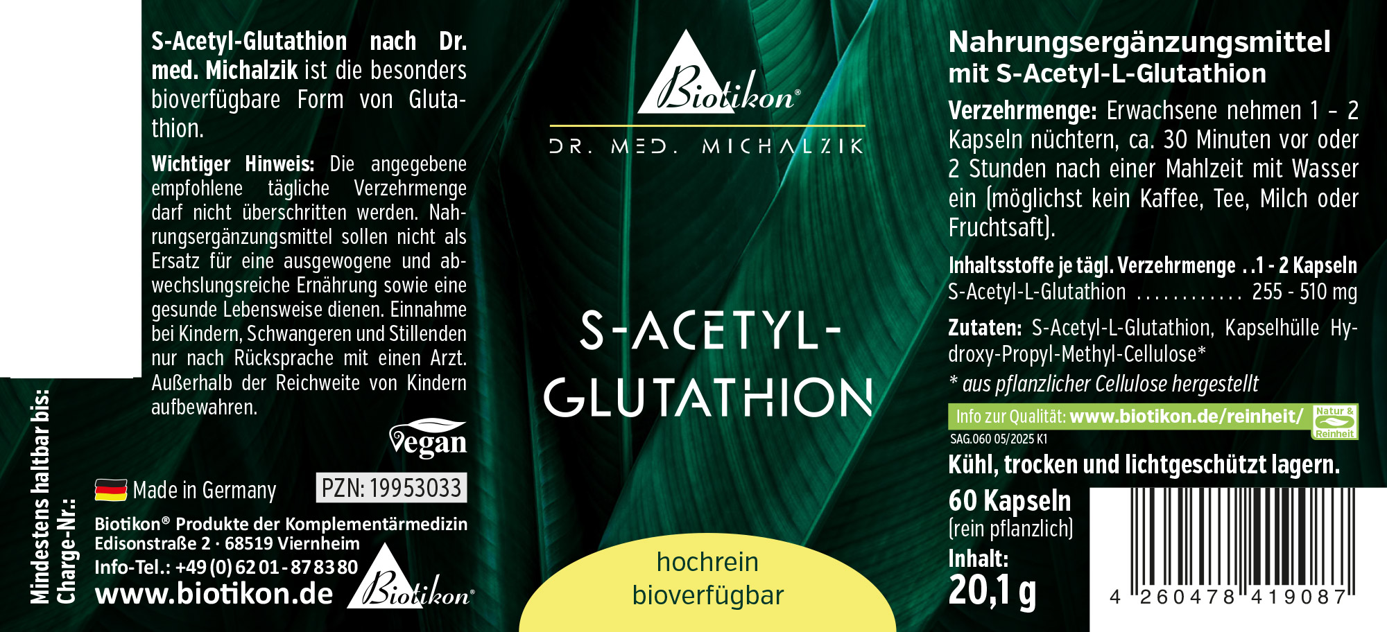 S-Acetyl-Glutathione label
