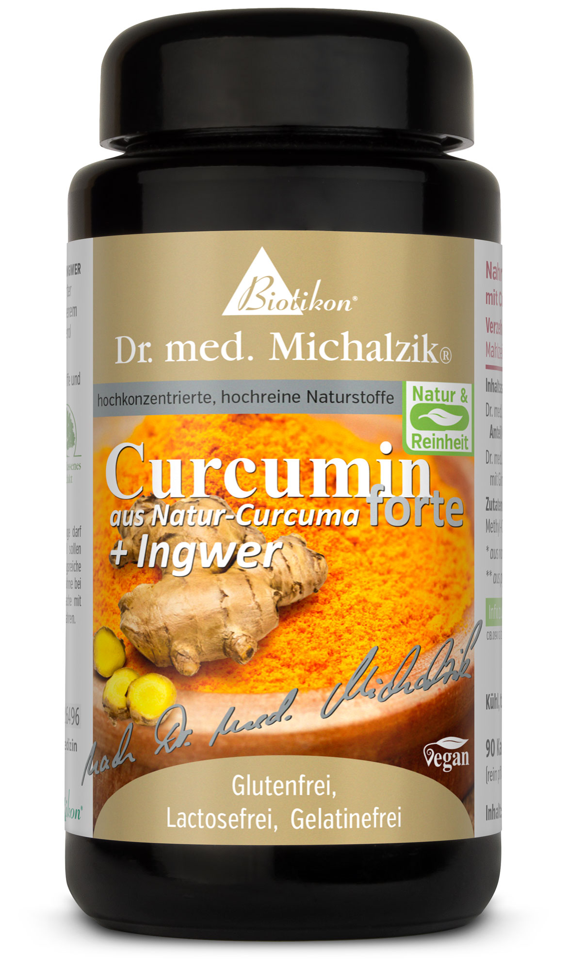 Curcumin forte aus Natur-Curcuma + Ingwer | 1350mg Curcuma-Naturextrakt | 90 Kapseln |  Dr. med. Michalzik