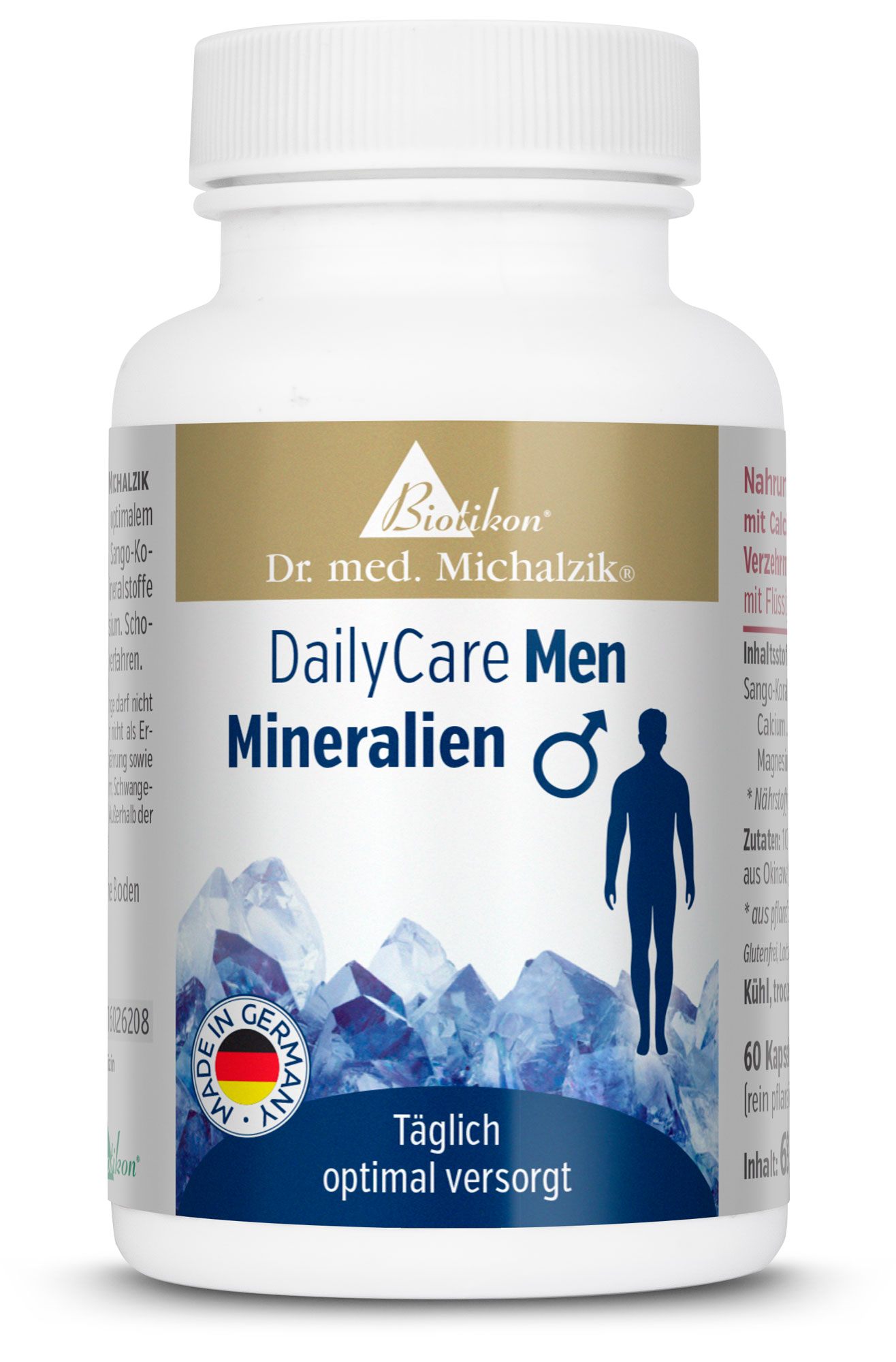 DailyCare-Men-Mineralien 60 Kapseln | 2000mg Sango-Korallen-Pulver | 60 Kapseln |  Dr. med. Michalzik