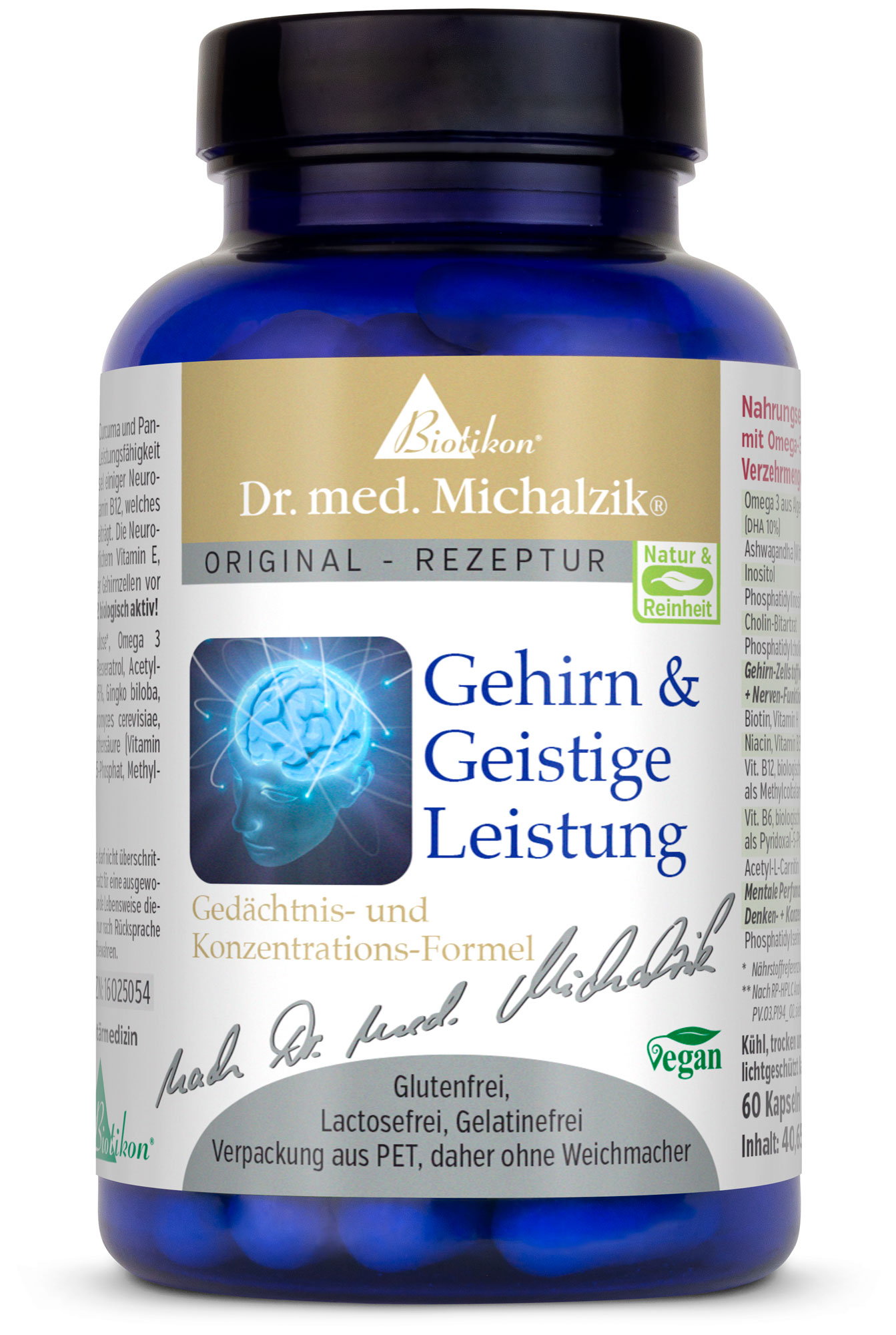 Gehirn-Geistige-Leistung | 267mg Omega 3 aus Algenextrakt | 60 Kapseln |  Dr. med. Michalzik