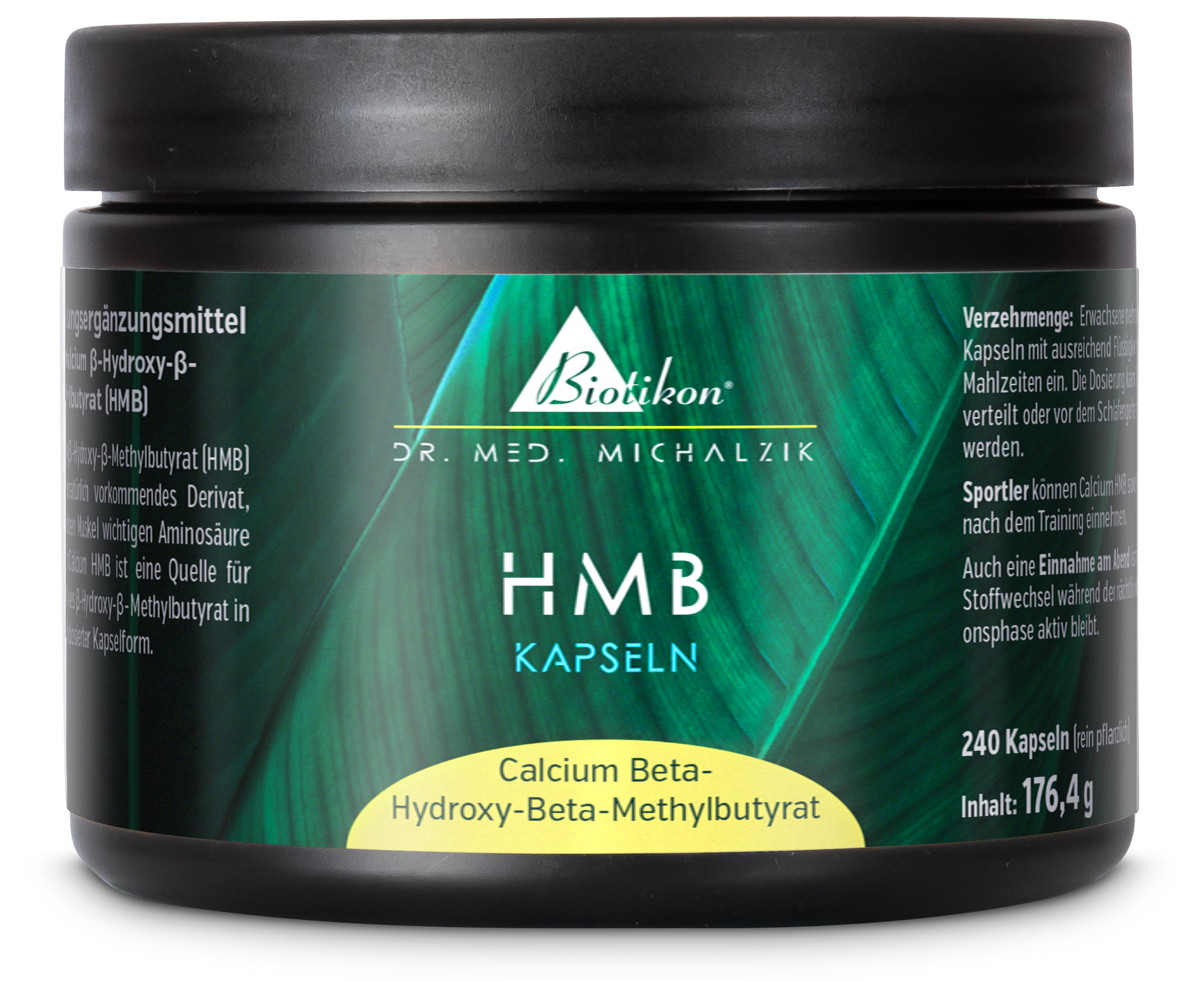 HMB Kapseln 240 Stück – 1.020–3.060 mg reines HMB – Calcium Beta Hydroxy Beta Methylbutyrat – Leucin Metabolit – vegan – Biotikon