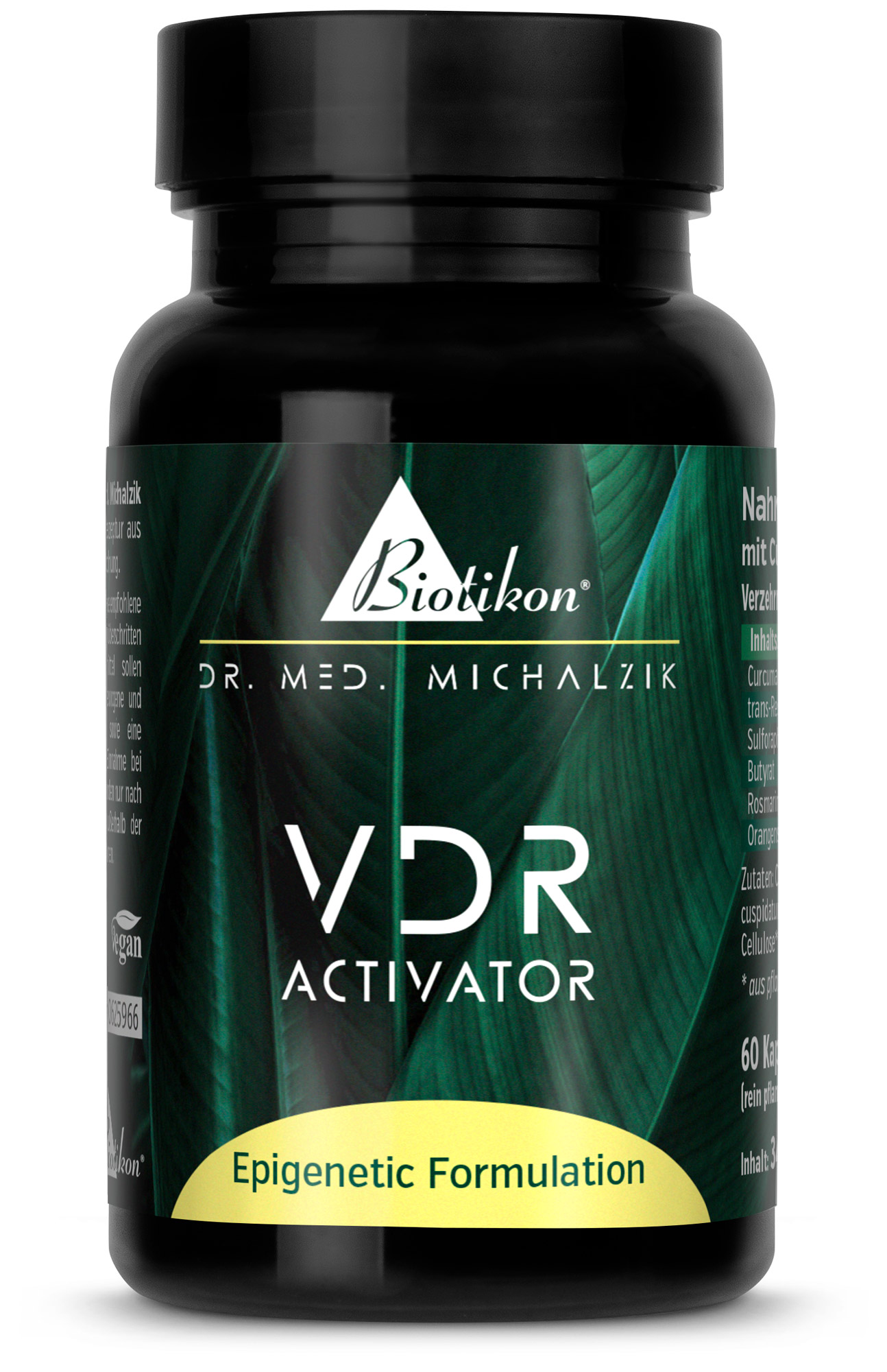 VDR Activator 60 Kapseln – Curcuma Extrakt 95% Curcuminoide & Trans-Resveratrol – Brokkoli Sulforaphan & Butyrat – Epigenetic Formulation – Biotikon