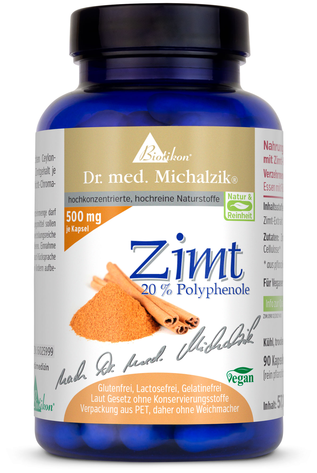 Ceylon-Zimt| 1000mg Zimtextrakt | 90 Kapseln |  Dr. med. Michalzik