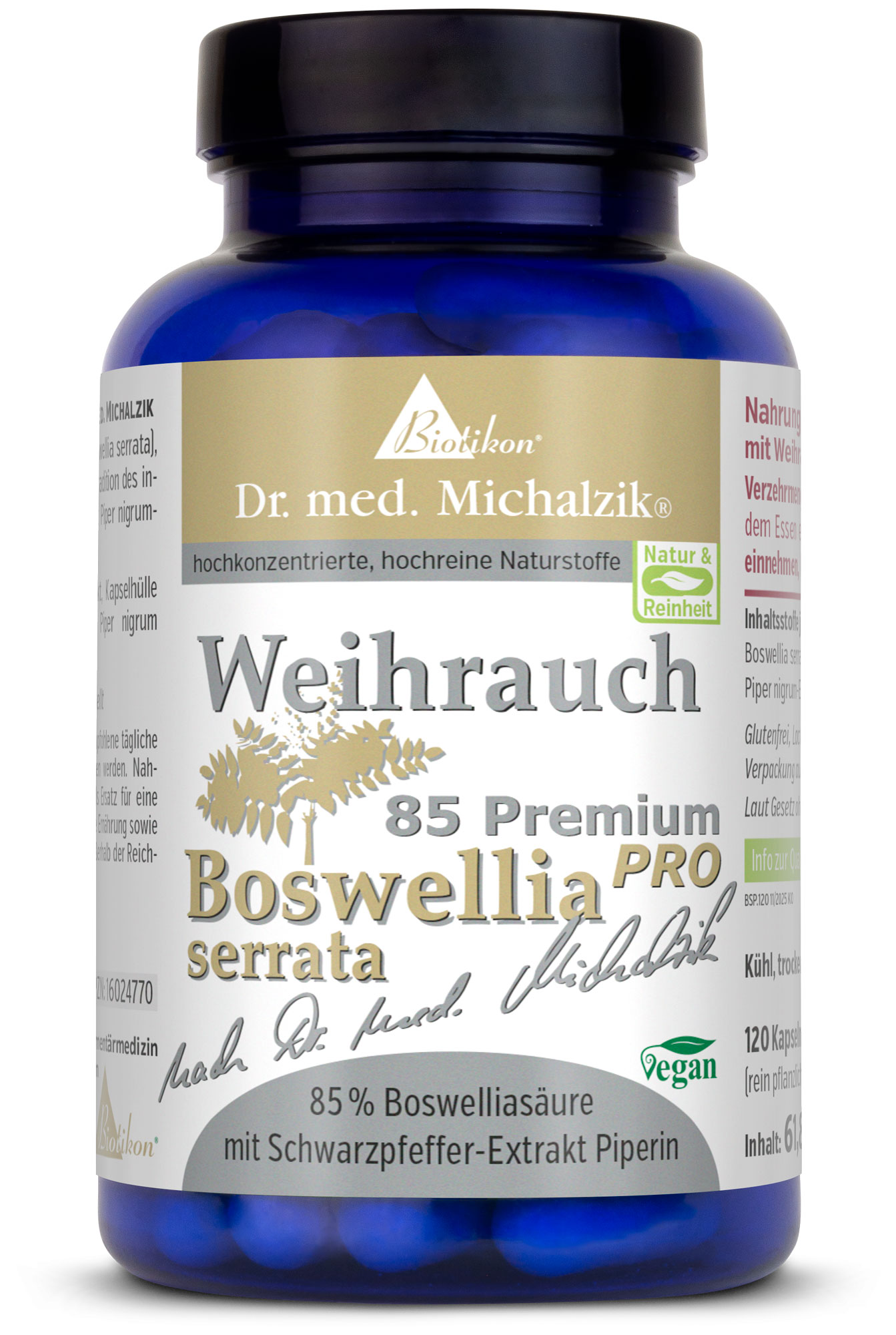 BS-85-PRO-Weihrauch-Boswellia | 400mg Boswellia serrata | 120 Kapseln |  Dr. med. Michalzik