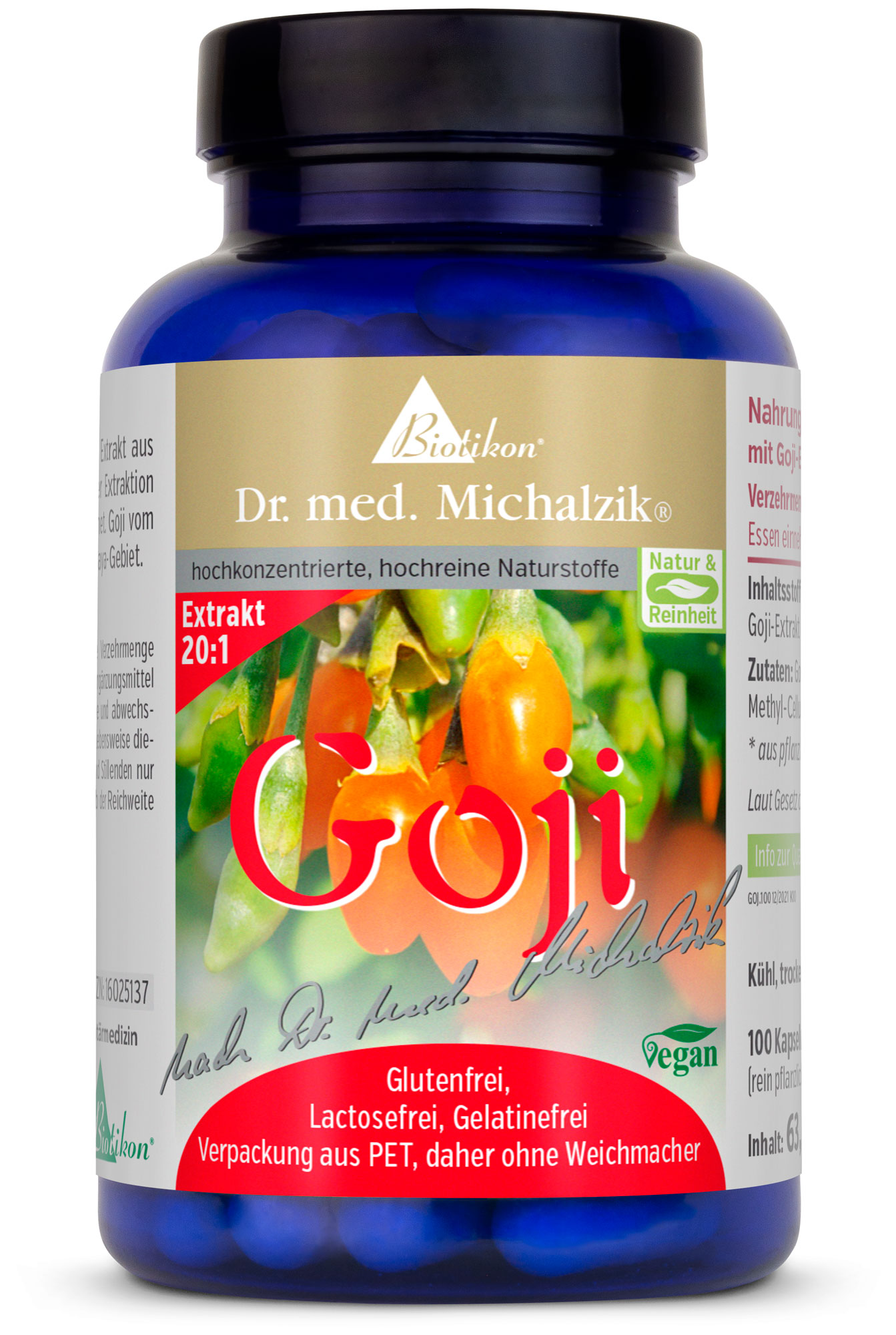 Goji | 1000mg Goji-Beeren-Extrakt | 100 Kapseln |  Dr. med. Michalzik